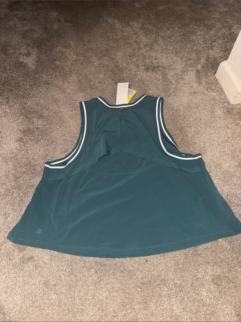 all in motion Teal Athletic Tank with White Trim - Picture 2 of 4